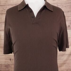 Robert Barakett‎ Polo Shirt Mens 2XL Brown Pima Cotton Short Sleeve Montreal